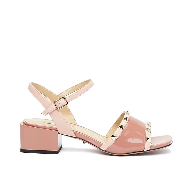 Босоножки 185112 женские цвет розовый, натуральный лак 185112          | 2