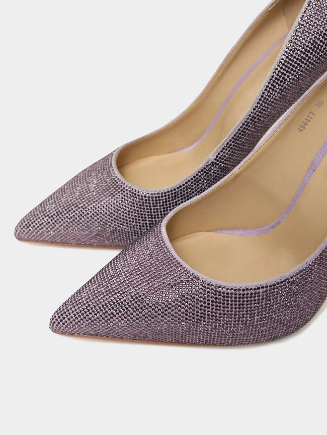 Туфли женские всесезонные, цвет сиреневый, натуральный велюр 494417 | 7