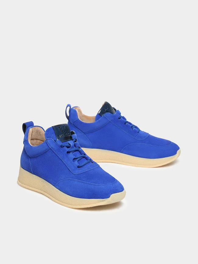 Кроссовки женские демисезонные, цвет синий, натуральный спилок 1780001 | 3