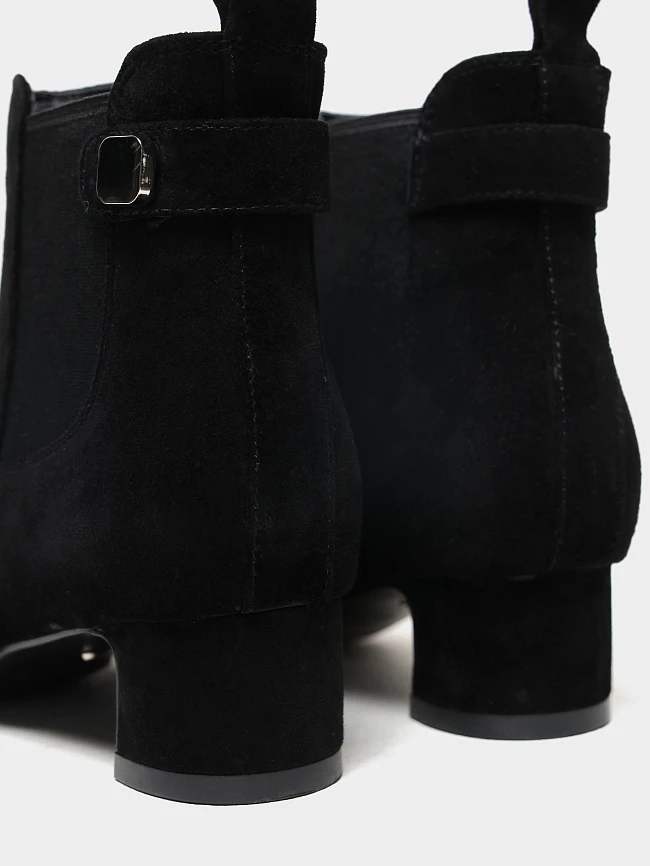 Ботильоны женские всесезонные, цвет черный, натуральный велюр 17VC403 | 6