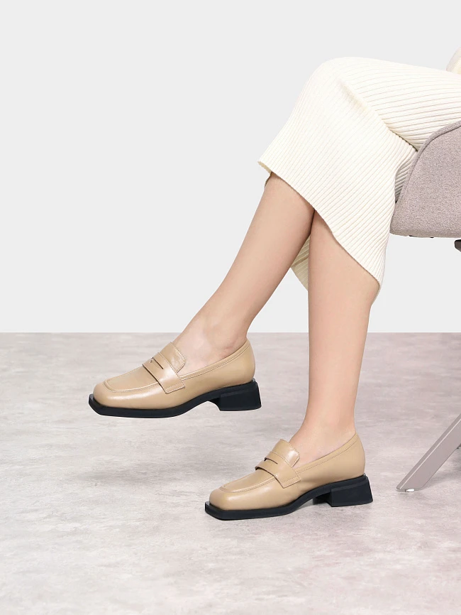 Лоферы женские всесезонные, цвет бежевый, натуральная кожа 1820076 | 11