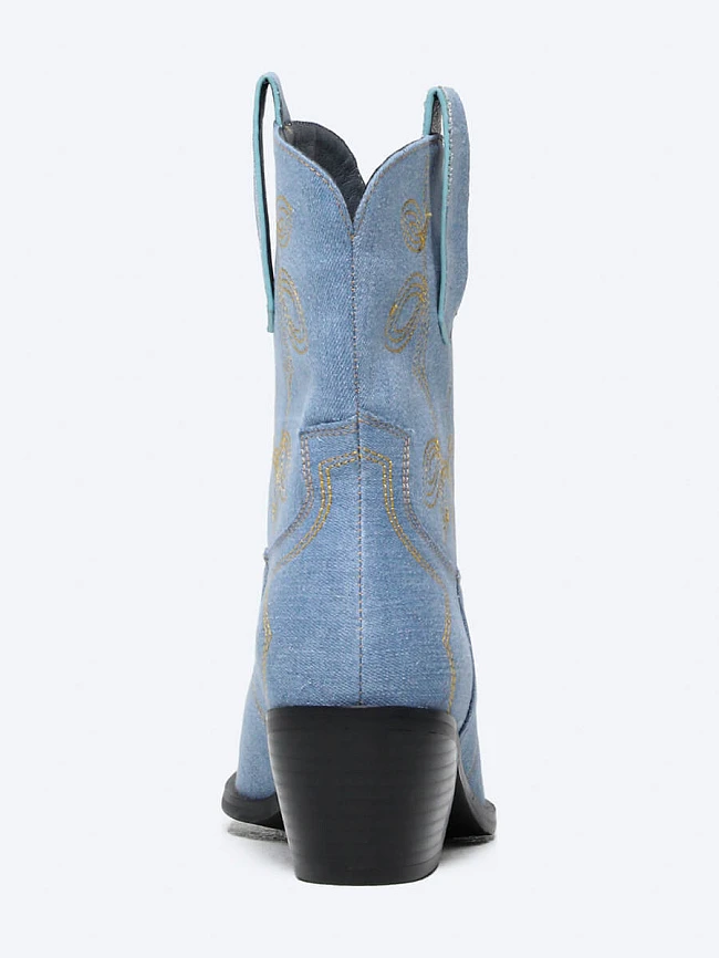 Полусапоги женские демисезонные, цвет синий, текстиль 1848492 | 5