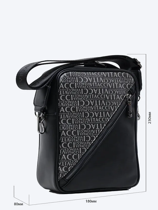 Сумка мужская всесезонные, цвет черный, искусственная кожа HJ0110-01 | 2