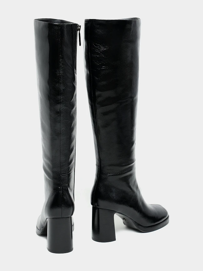 Сапоги женские демисезонные, цвет черный, натуральный наплак 944276 | 4