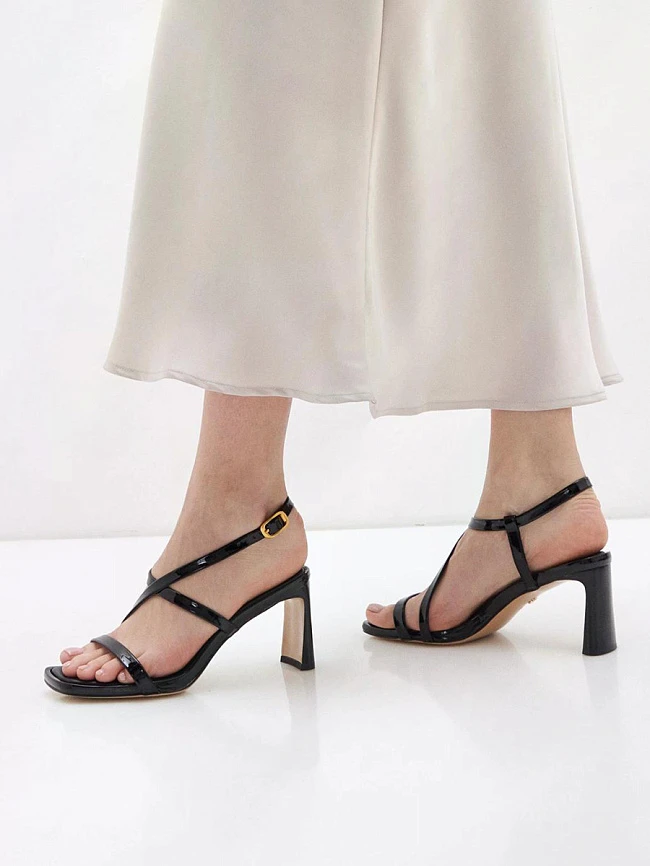 Босоножки женские летние, цвет черный, натуральная лаковая кожа 1494281 | 6