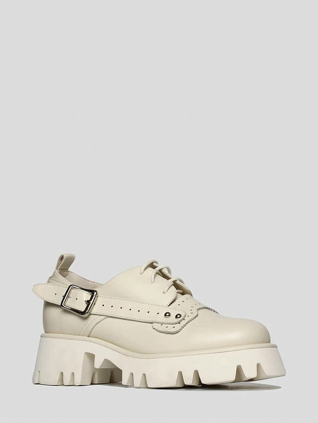 Полуботинки женские всесезонные, цвет молочный, натуральная кожа/искусственная кожа 1820122 | 1