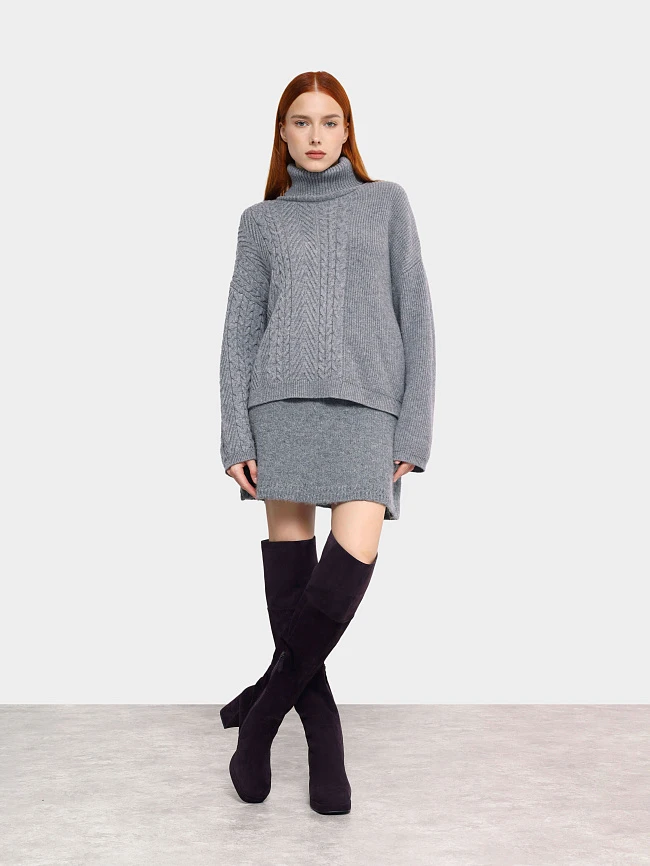 Сапоги женские зимние, цвет фиолетовый, натуральный велюр 1730321M | 12