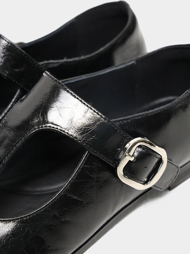 Балетки женские всесезонные, цвет черный, натуральная масляная кожа 7210419 | 5