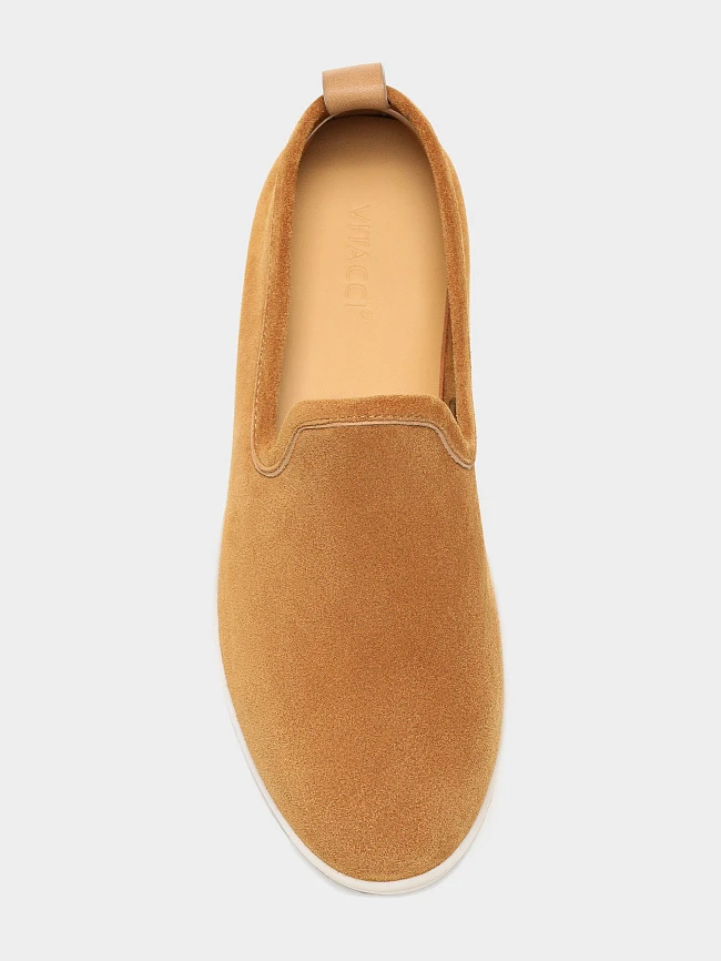 Слипоны мужские летние, цвет рыжий, натуральный спилок M1782813 | 4