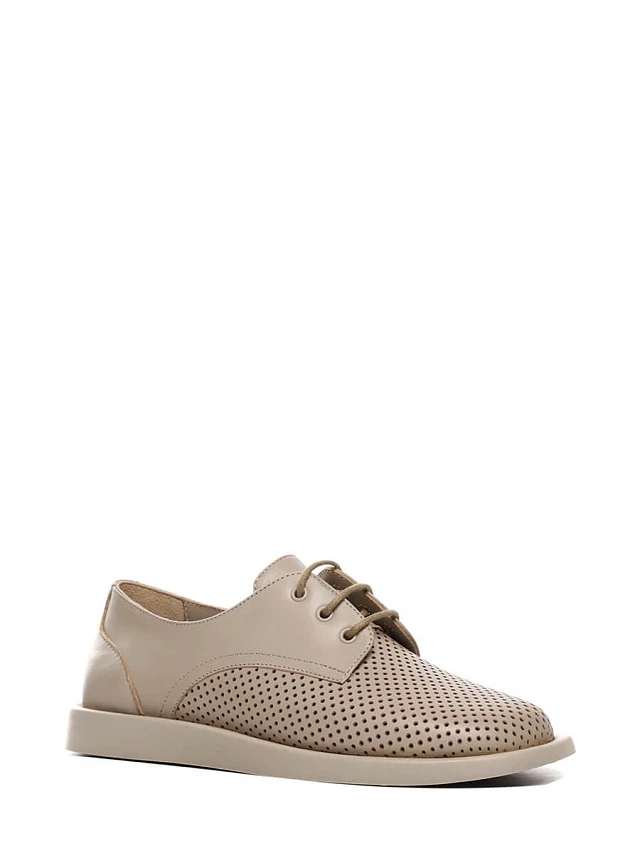 Полуботинки 136032 женские цвет бежевый, натуральная кожа 136032          | 1