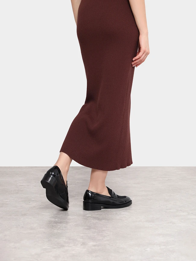 Лоферы женские всесезонные, цвет черный, натуральная кожа/натуральный мех (пони) 1820973 | 8