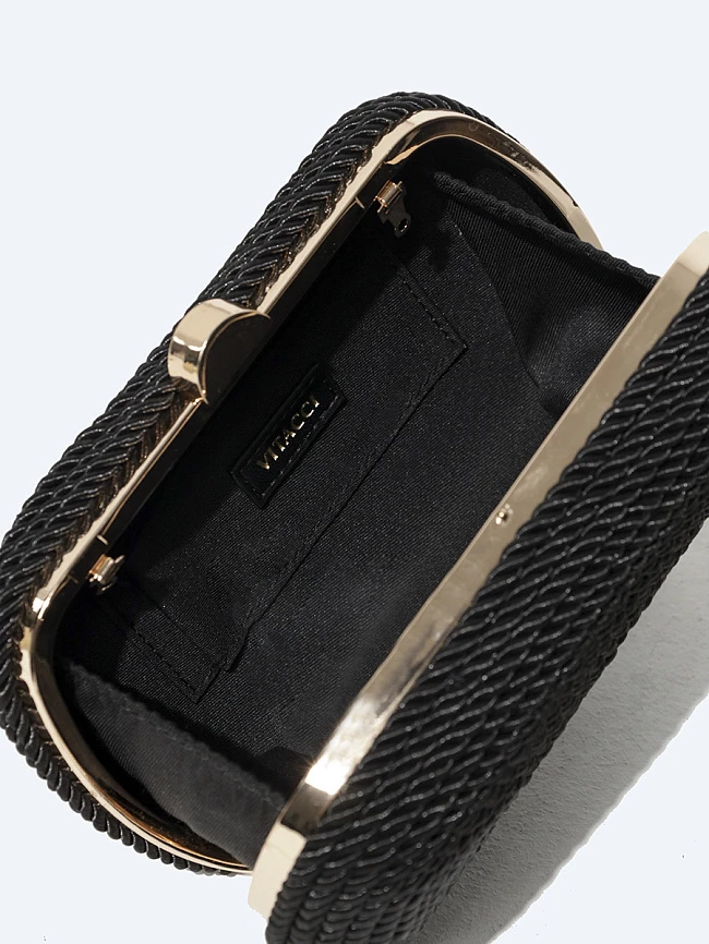 Клатч женский осень-зима, цвет черный, текстиль C1420-01 | 4