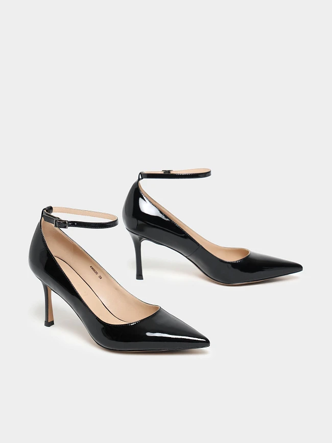 Туфли женские всесезонные, цвет черный, натуральная лаковая кожа 496620 | 3