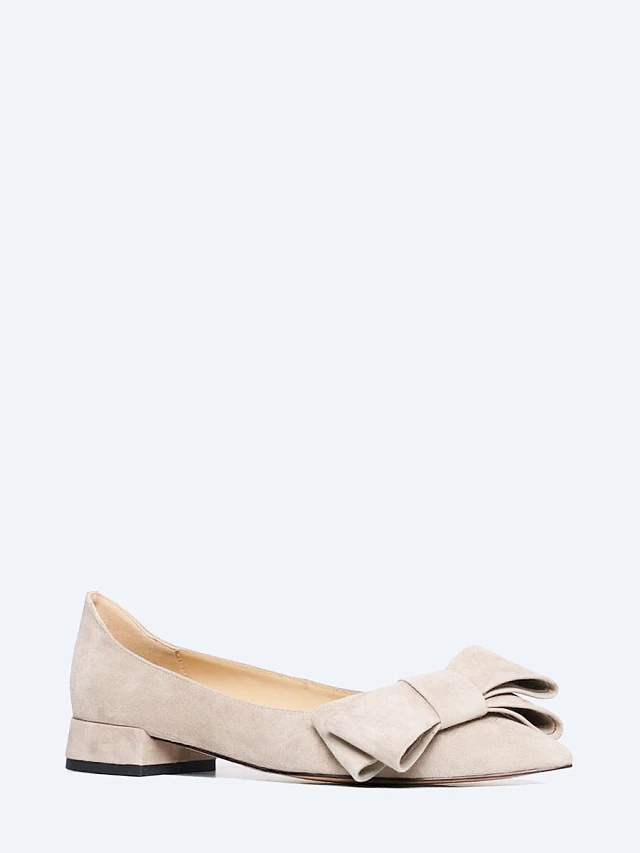 Балетки женские всесезонные, цвет серый, натуральный велюр 1411489 | 1