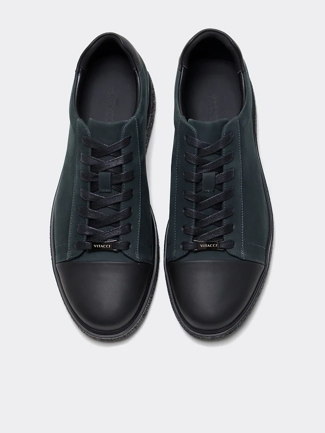 Кеды мужские демисезонные, цвет изумрудный, натуральный нубук/натуральная кожа M1782545 | 5