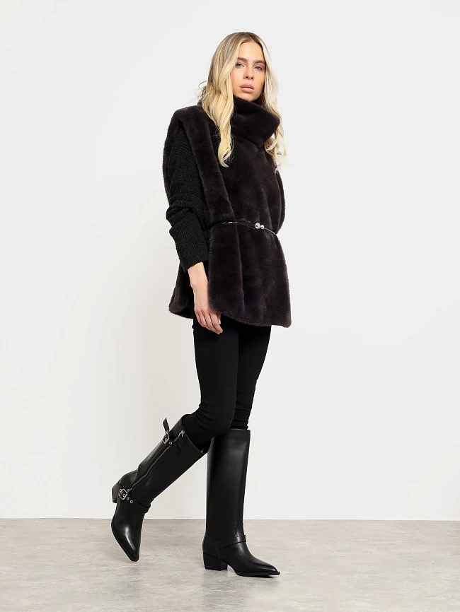 Сапоги женские демисезонные, цвет черный, натуральная кожа 1731197 | 8