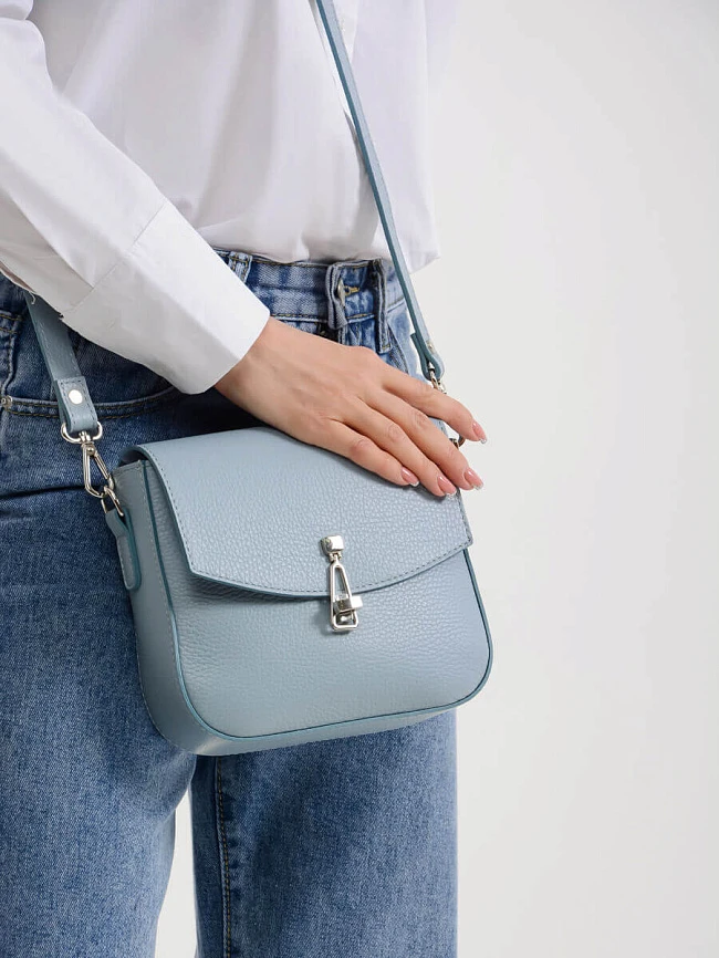 Сумки DB0005-07 женскии цвет голубой, натуральная кожа DB0005-07       | 6