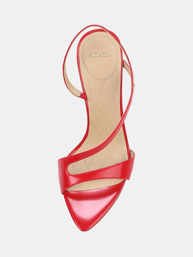 Босоножки женские летние, цвет красный, натуральная кожа 1494118 | 4