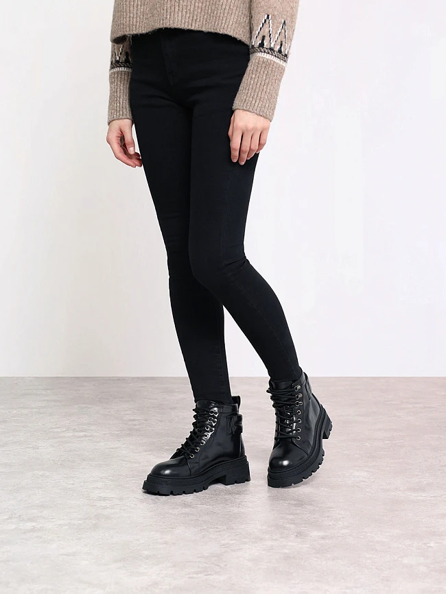 Ботинки женские зимние, цвет черный, натуральная масляная кожа 1013344M | 6