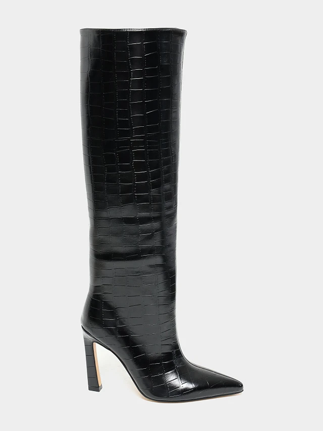 Сапоги женские демисезонные, цвет черный, натуральная кожа 6550374 | 1