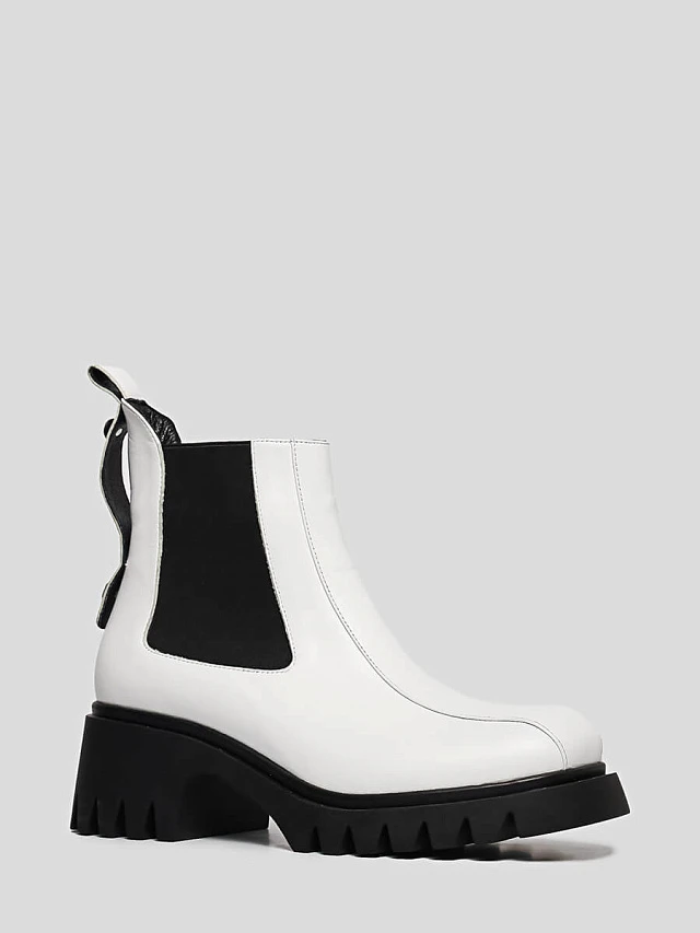 Полусапоги 1221040 женские цвет белый, натуральная кожа 1221040         | 1