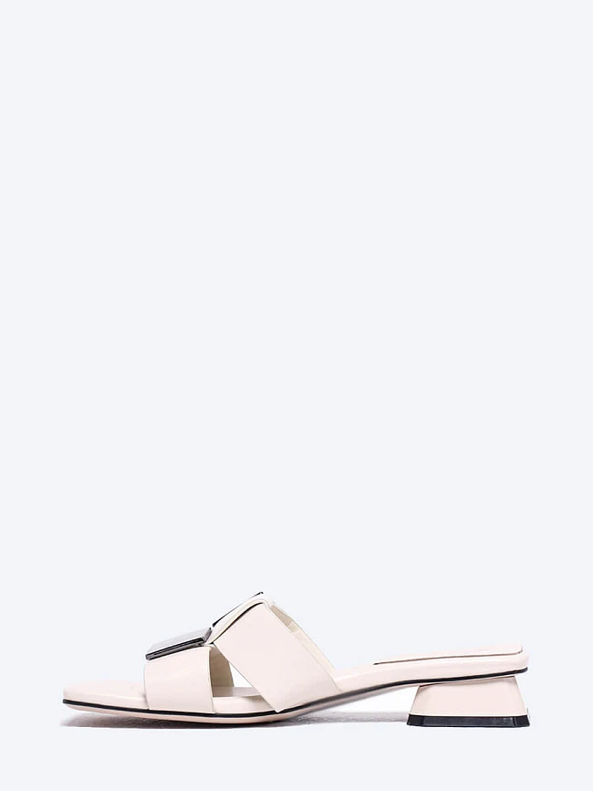 Сабо женские летние, цвет молочный, натуральная кожа и полимерные материалы 7210234 | 3