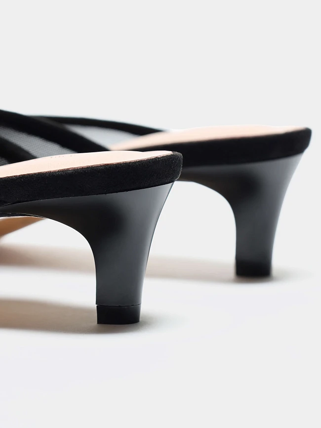 Мюли женские летние, цвет черный, текстиль/искусственный велюр 6550606 | 5