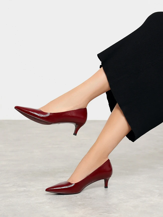 Туфли женские всесезонные, цвет бордовый, натуральная кожа 497007-2 | 7
