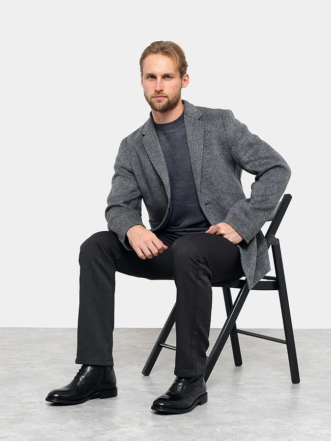 Ботинки мужские демисезонные, цвет черный, натуральная кожа M1022533-1 | 10