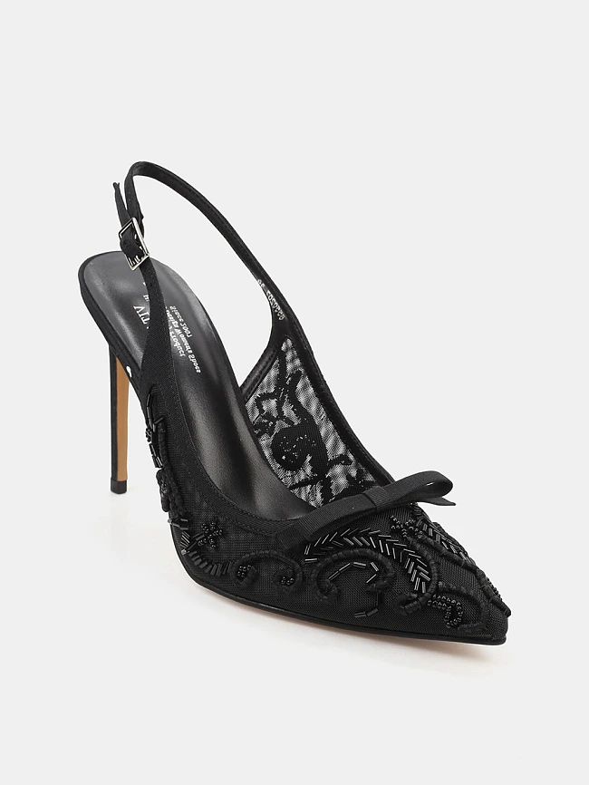 Туфли женские летние, цвет черный, текстиль 6550207 | 3