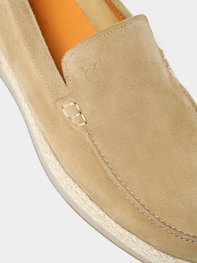 Лоферы мужские летние, цвет песочный, натуральный спилок M262200 | 5