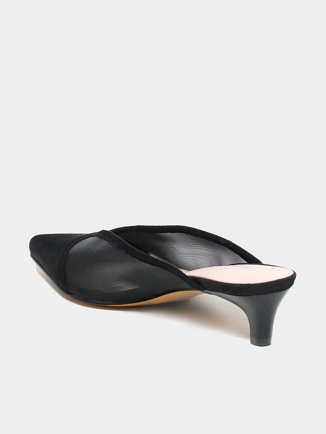 Мюли женские летние, цвет черный, текстиль/искусственный велюр 6550606 | 3