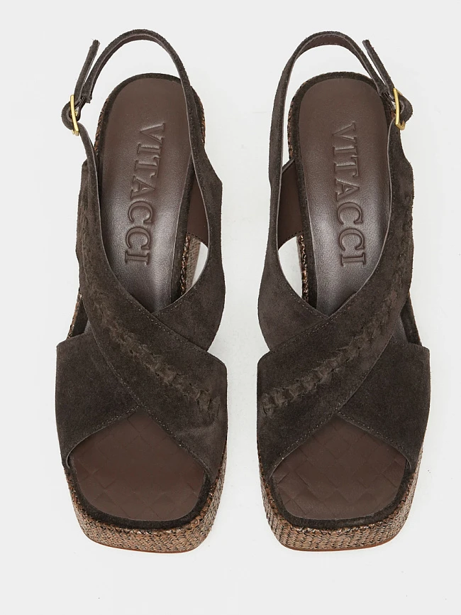 Босоножки женские летние, цвет коричневый, натуральный спилок 1821751 | 5