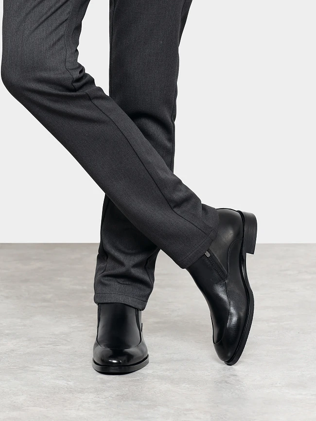 Ботинки мужские демисезонные, цвет черный, натуральная кожа M1023001 | 9