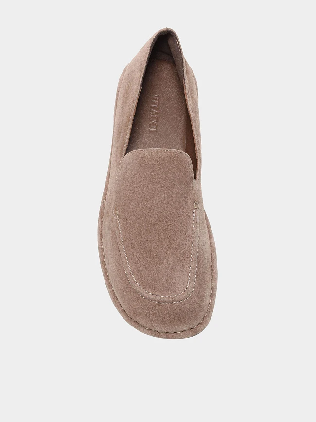 Лоферы женские всесезонные, цвет мокко, натуральный велюр 7210551 | 4