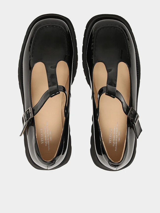 Туфли женские всесезонные, цвет черный, натуральная кожа и полимерные материалы 1849464 | 5