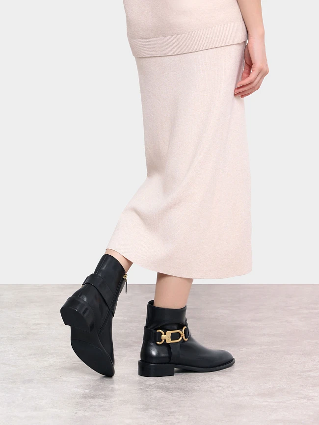 Полусапоги женские демисезонные, цвет черный, натуральная кожа 1493646 | 9