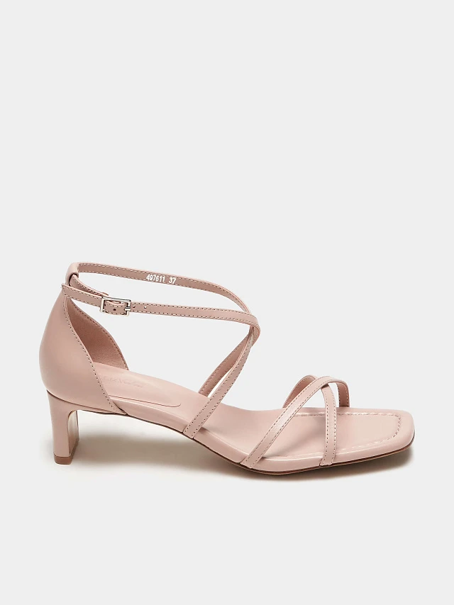 Босоножки женские летние, цвет пудровый, натуральная кожа 497611 | 8