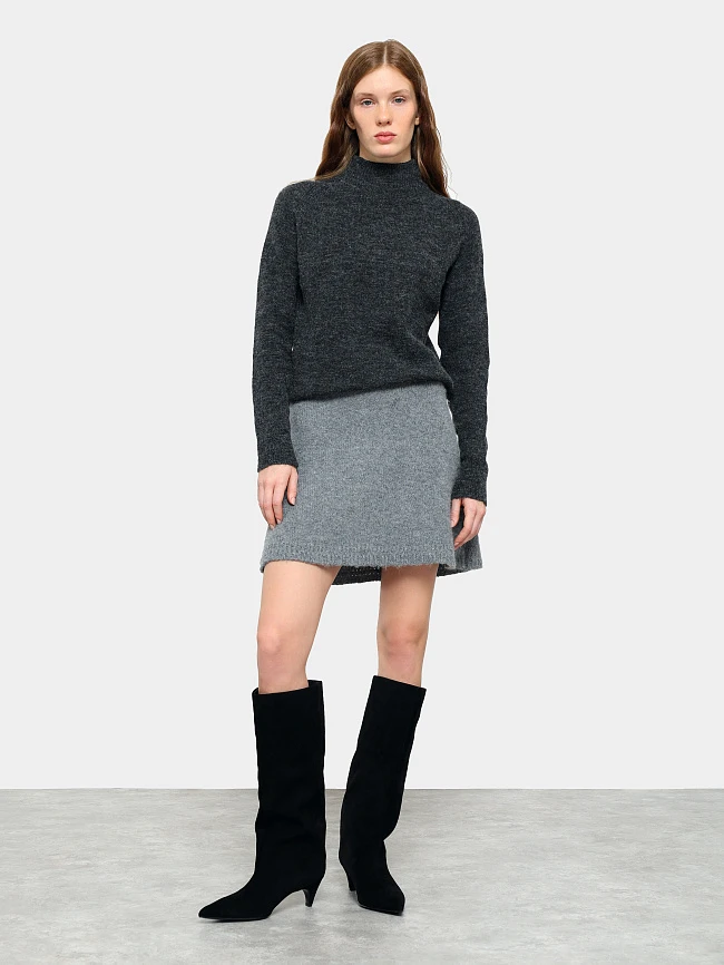 Сапоги женские демисезонные, цвет черный, натуральный велюр 497215 | 12