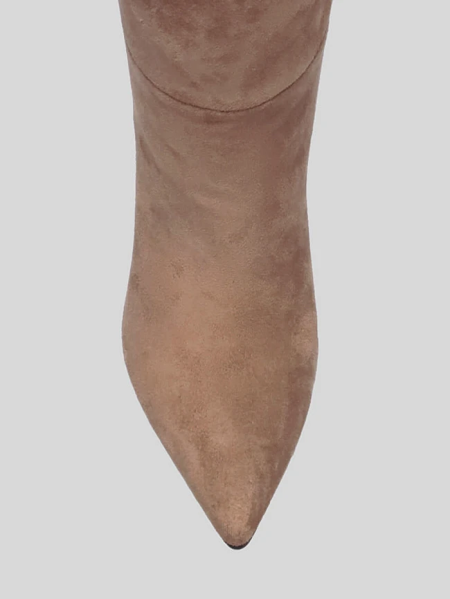 Ботфорты женские демисезонные, цвет бежевый, искусственный велюр 1399020 | 4