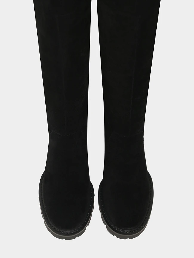 Ботфорты женские зимние, цвет черный, натуральный спилок 1730133M | 4