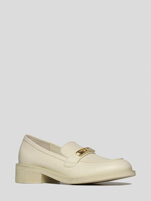 Лоферы женские всесезонные, цвет молочный, натуральная кожа 1820091 | 1
