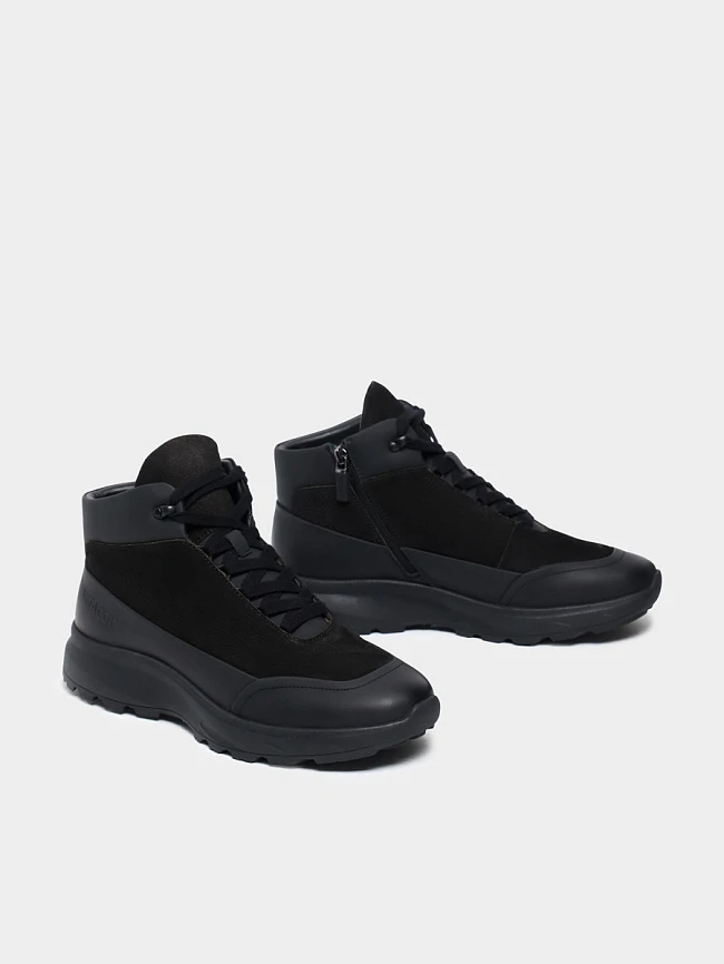 Ботинки мужские зимние, цвет черный, натуральная кожа/натуральный спилок M1782078M | 2