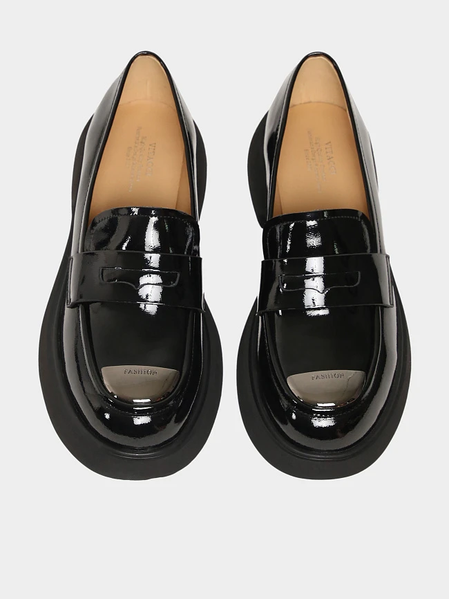 Лоферы женские всесезонные, цвет черный, натуральная кожа и полимерные материалы 1849340 | 5