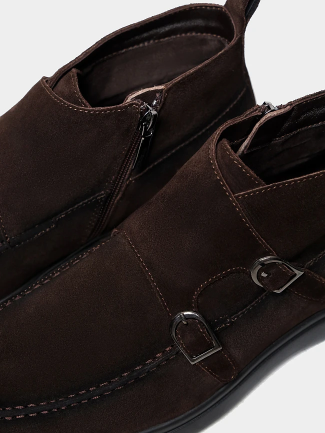 Ботинки мужские демисезонные, цвет коричневый, натуральный спилок M801219 | 6