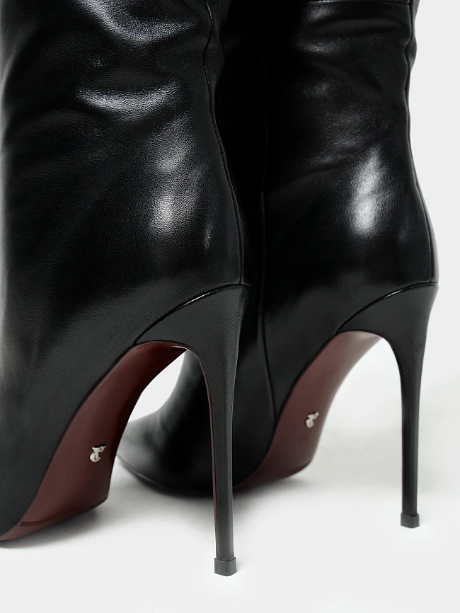 Сапоги женские демисезонные, цвет черный, натуральная кожа 497082 | 6