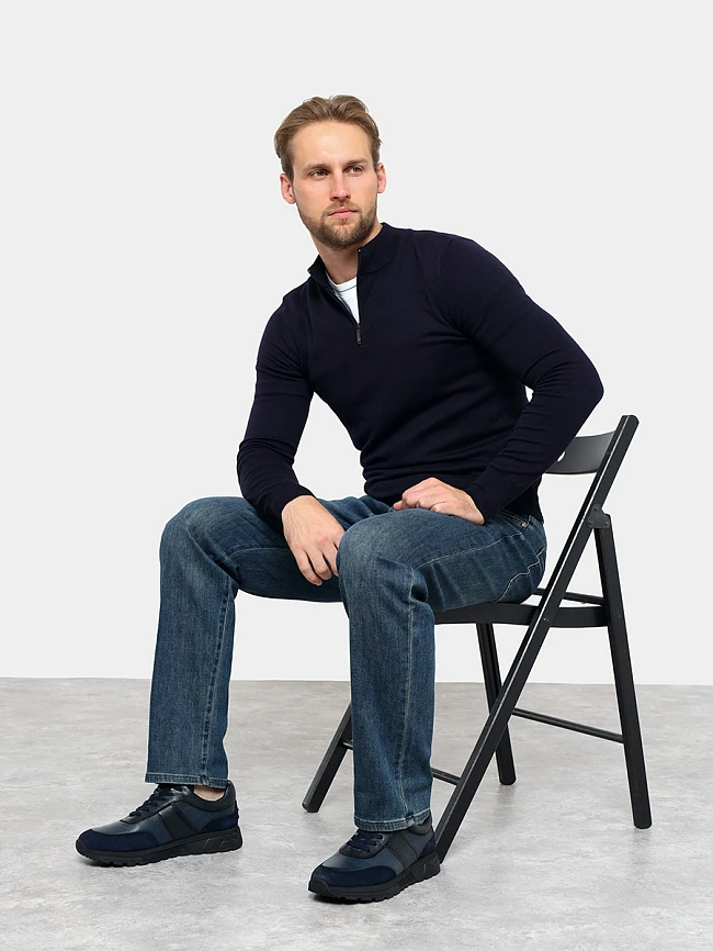 Кроссовки мужские демисезонные, цвет синий, натуральная кожа/натуральный спилок M1782056-1 | 10