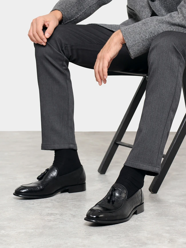 Лоферы мужские всесезонные, цвет черный, натуральная кожа M1022959 | 10