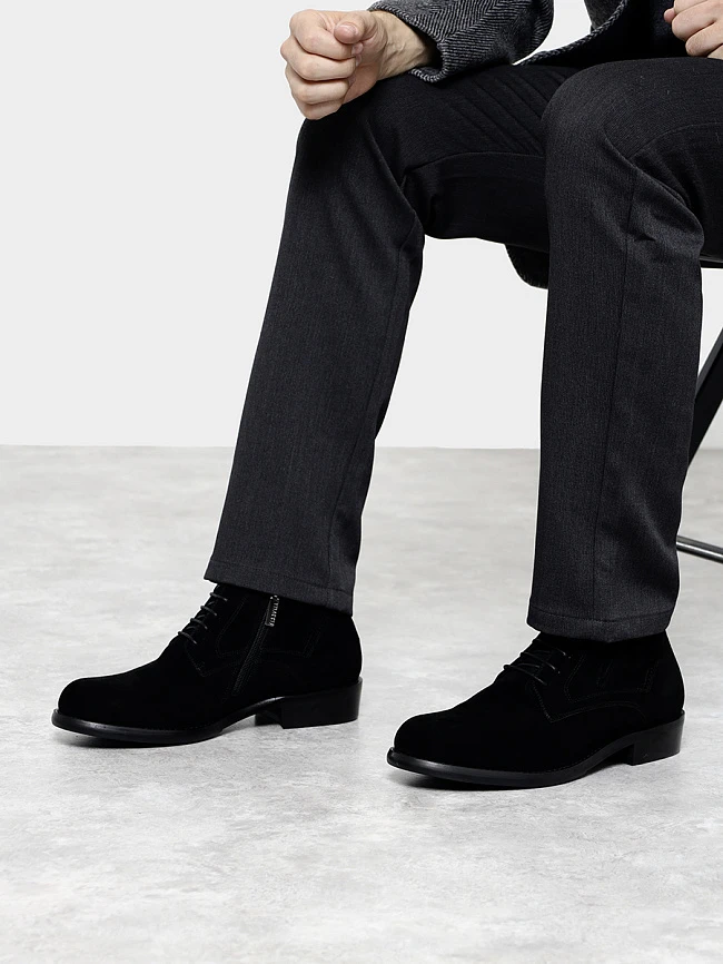 Ботинки мужские зимние, цвет черный, натуральный велюр M1022593M | 11