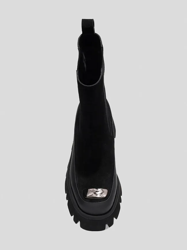 Ботинки женские демисезонные, цвет черный, натуральный спилок/натуральная кожа 1820313 | 4